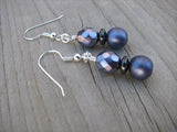 Purple Glass Beaded Earrings