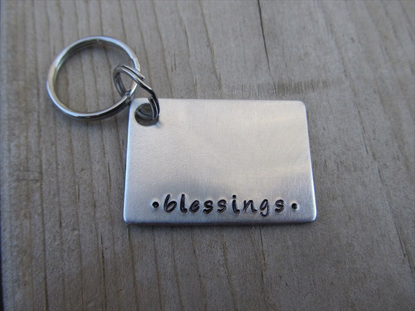 Blessings Inspirational Keychain-  •blessings•  - Hand Stamped Metal –  Jenn's Handmade Jewelry