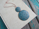 Copper and Blue Necklace- Modern Necklace