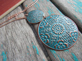 Copper and Blue Necklace- Modern Necklace