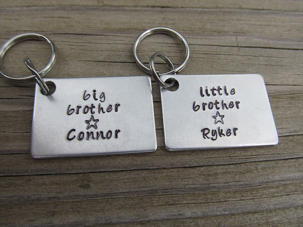 Personalized Brother s Keychains 2 Keychain Set big brother