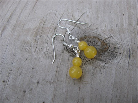 Yellow Beaded Earrings