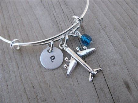 Airplane charm bracelet discount