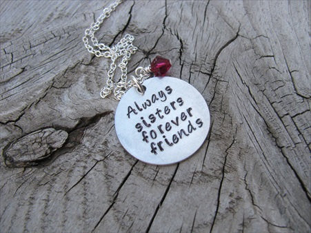 Sisters Necklace Hand Stamped