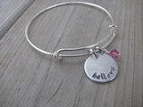 Believe Inspiration Bracelet- "believe"  - Hand-Stamped Bracelet  -Adjustable Bangle Bracelet with an accent bead of your choice