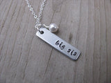 Big Sister Necklace-brushed silver rectangle with "big sis"- Hand-Stamped Necklace  -with an accent bead of your choice