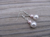 Pearl and Pale Pink Beaded Earrings