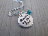 Dream by the Sea Inspiration Necklace- "dream by the sea" - Hand-Stamped Necklace with an accent bead in your choice of colors