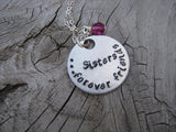 Sisters Necklace- "Sisters...forever friends"  - Hand-Stamped Necklace with an accent bead of your choice