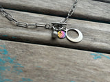 Stainless Steel Paperclip Chain Necklace - Charm Toggle Clasp Pendant- T Bar Necklace