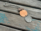 Wood, Copper & Silver Statement Necklace: Unique Pendant Jewelry