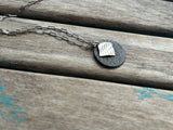 Black and Silver Stainless Steel Statement Necklace: Unique Pendant Jewelry