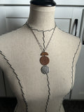 Wood, Copper & Silver Statement Necklace: Unique Pendant Jewelry