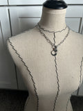 Stainless Steel Paperclip Chain Necklace - Charm Toggle Clasp Pendant- T Bar Necklace