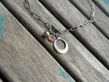 Stainless Steel Paperclip Chain Necklace - Charm Toggle Clasp Pendant- T Bar Necklace