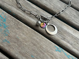 Stainless Steel Paperclip Chain Necklace - Charm Toggle Clasp Pendant- T Bar Necklace