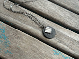 Black and Silver Stainless Steel Statement Necklace: Unique Pendant Jewelry