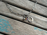 Stainless Steel Paperclip Chain Necklace - Charm Toggle Clasp Pendant- T Bar Necklace