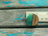 Wood, Transparent Green Acrylic Earrings