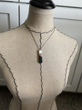 Black, White, and Wood Pendant Necklace