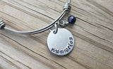 Hand-Stamped 'memories' Bangle Bracelet with Accent Bead