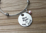 Quote Bracelet- "Step Mom est. (year of choice)" with an accent bead of your choice
