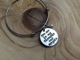 Quote Bracelet- "you are in my thoughts and prayers" with an accent bead of your choice