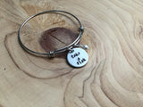 Quote Bracelet- Hand-Stamped Bracelet- "take a risk" with an accent bead of your choice