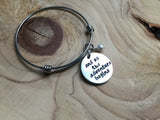 Quote Bracelet- "and so the adventure begins" with an accent bead of your choice