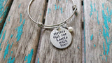 Quote Bracelet- "sisters fill our hearts with love" with an accent bead of your choice
