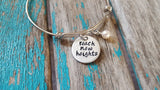 Quote Bracelet- Hand-Stamped Bracelet- "reach new heights" with an accent bead of your choice