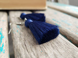 Fringe Earrings- Navy Blue Fringe Earrings