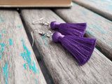 Fringe Earrings- Grape Purple Fringe Earrings