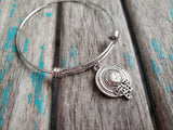 SALE- Bonnet Charm Bangle Bracelet - Adjustable Bracelet