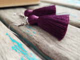 Fringe Earrings- Plum Purple Fringe Earrings