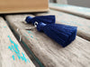 Fringe Earrings- Navy Blue Fringe Earrings