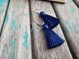 Fringe Earrings- Navy Blue Fringe Earrings