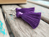 Fringe Earrings- Grape Purple Fringe Earrings