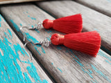 Fringe Earrings- Orange Purple Fringe Earrings