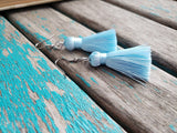 Fringe Earrings- Light Blue Purple Fringe Earrings