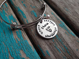 Quote Bracelet- "thank you coach challenge believe" with an accent bead of your choice