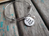 Quote Bracelet- Hand-Stamped Bracelet- "feed your focus" with an accent bead of your choice