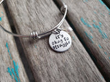 Quote Bracelet- Hand-Stamped Bracelet- "it’s okay to struggle" with an accent bead of your choice