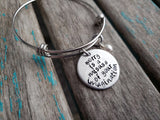 Quote Bracelet- "worry is a misuse of your imagination" with an accent bead of your choice