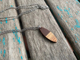 Wood and Brown Pendant Necklace