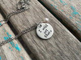 Quote Necklace- Hand-Stamped Necklace "I will get there" with an accent bead in your choice of colors