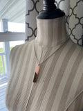 Long Wood and Pale Pink Pendant Necklace on your choice of chain