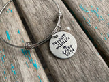 Quote Bracelet- "support wildlife ~ raise boys" with an accent bead of your choice