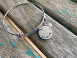 Quote Bracelet- Hand-Stamped Bracelet- "what if..." with an accent bead of your choice