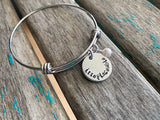 Quote Bracelet- Hand-Stamped Bracelet- "irreplaceable" with an accent bead of your choice